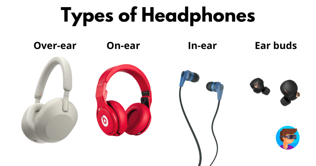 Different types of headphones based on their fit and design